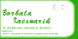 borbala kacsmarik business card